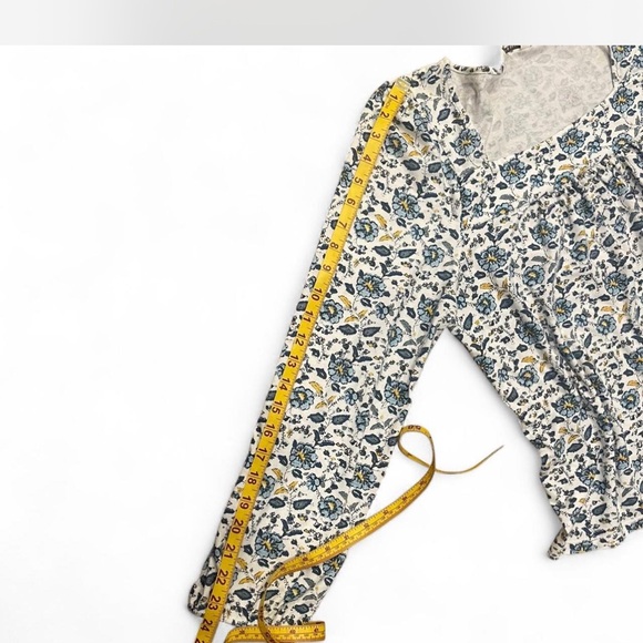 Lucky Brand Blue and Yellow Floral Blouse - Picture 4 of 5